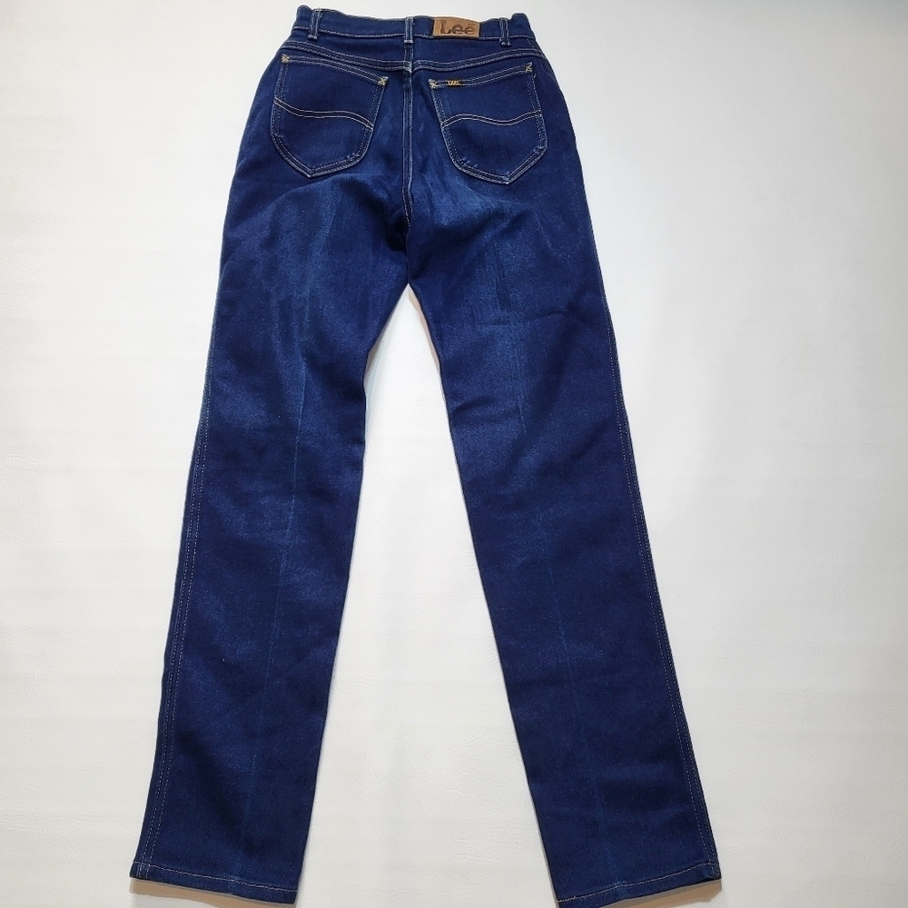 Lee Jeans Vintage Dark Wash High Rise 90s Straight Leg Made In USA Size 10 Vtg - Picture 5 of 8